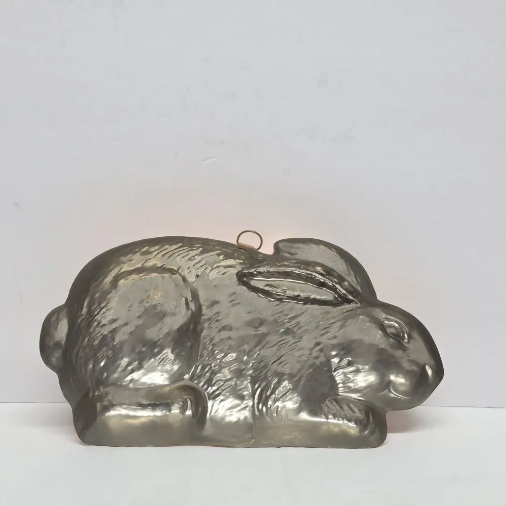 Vintage Copper Bunny Rabbit Jello Mold Kitchen Wall Hanging Decor Korea